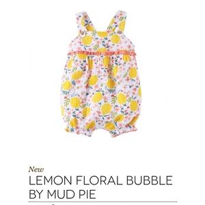 Mudpie Lemon Floral Bubble - NIP - 0-3 months